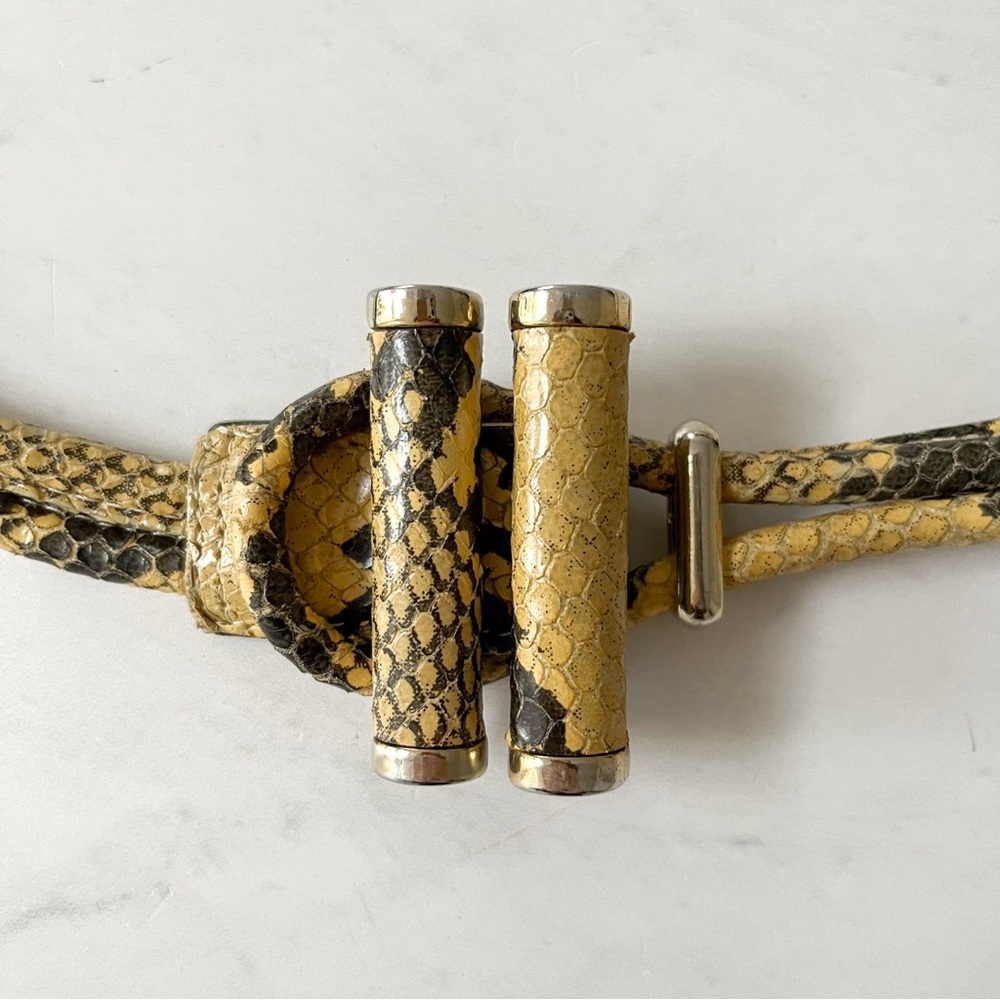 Reiss RARE Yellow Python Snakeskin Thin Leather L… - image 4